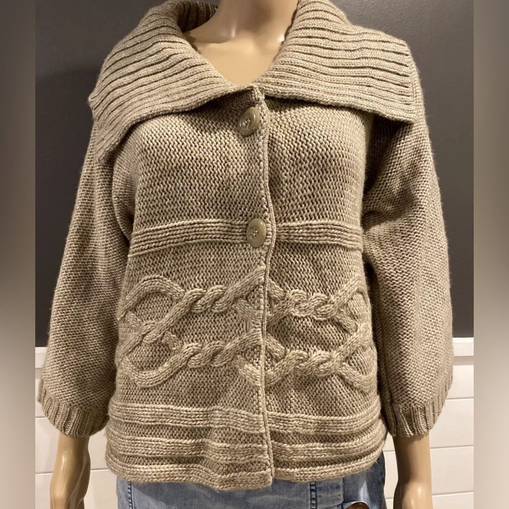 Valerie Bertinelli Cozy Knit Cardigan with Button Closure size M